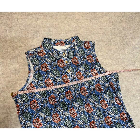 Vintage Arizona Womens Floral Sleeveless Polo Tank Top Shirt Cotton 90s XL - Picture 5 of 9